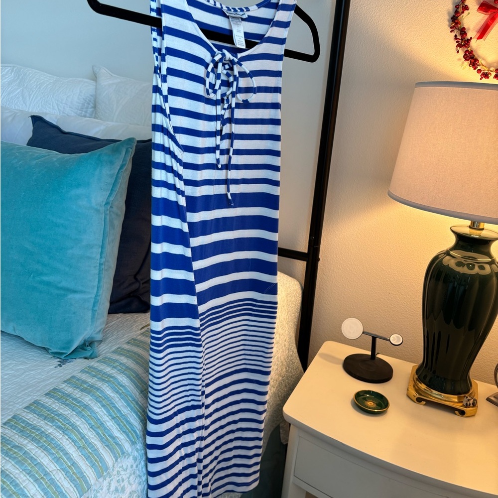Tommy Bahama Blue and White Striped Dress